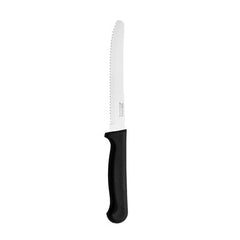 STEAK KNIFE ROUND TIP-BLACK HANDLE, 223mm (12 Pack)
