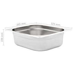 1/2 GN Pan 100mm deep with measurements