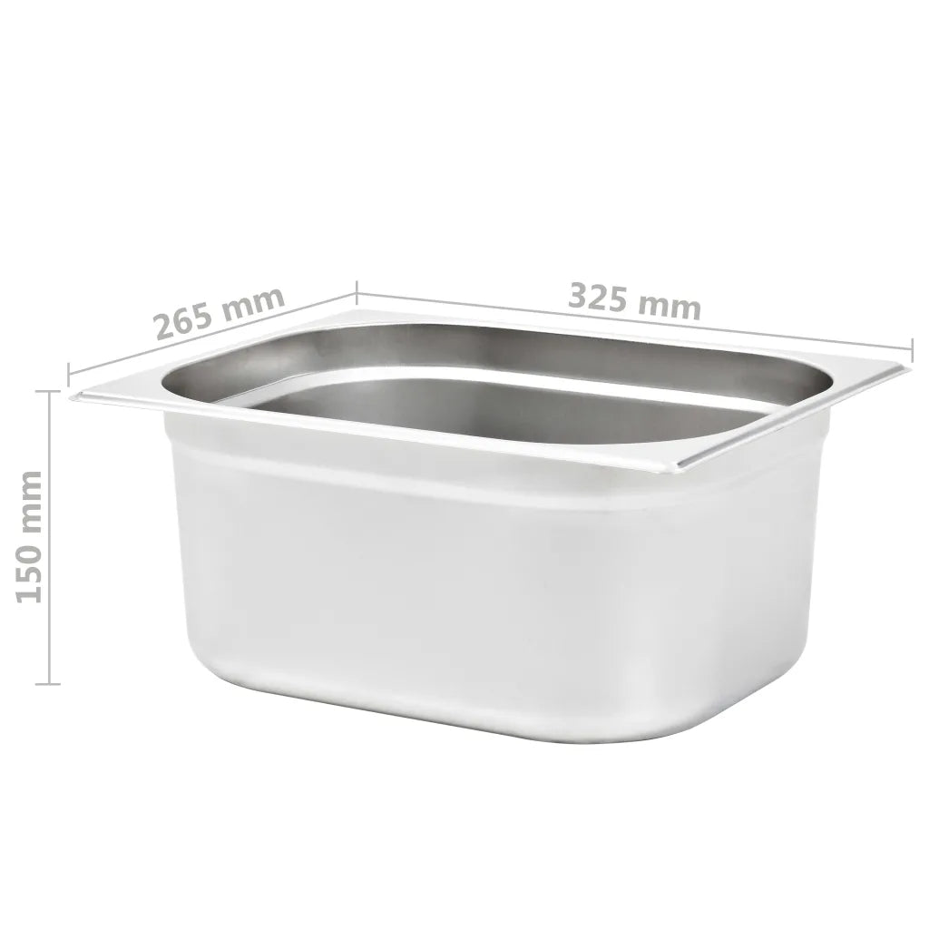 1/2 GN pan 150 mm deep with measurements