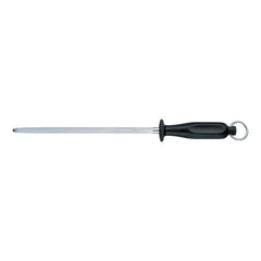 Swiss Classic Honing Steel, Round Medium Fine Cut 25cm - Black