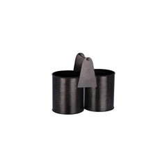 Coney Island Dual Pot Black Galvanised Caddy