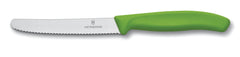Steak & Tomato Knife, Wavy Edge 11cm - Green