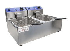 Hargrill 6 + 6L Light Duty Deep Fryer Twin Tank Two Basket Electric