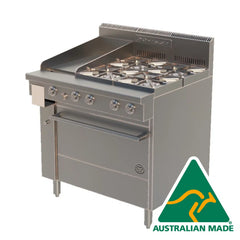 Goldstein Gas 4 Burners + Griddle Plate Oven Range