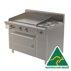 Goldstein 2 Burners with 914mm Wide Griddle Gas Oven Range