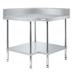 Simply Stainless Corner Workbench with Splashback 700mm deep