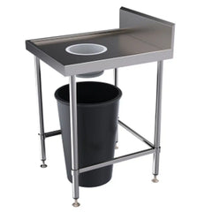 Simply Stainless Workbench with Scrape Hole and Splashback 600mm Deep