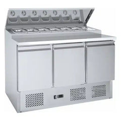 Thermocool 3-Door Saladette Pizza Prep Fridge 7 x1/3GN 390L