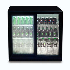 Back Bar Fridge - 190L - 2 Doors - Sliding