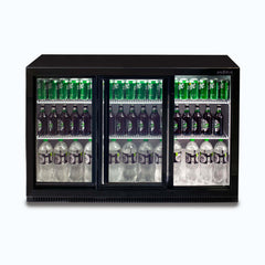 Back Bar Fridge - 307L - 3 Doors - Sliding
