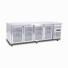 Under Bench Display Fridge - 553L - 4 Doors - Glass