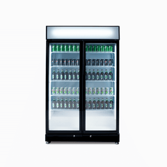 Bromic Upright Display Fridge 2 Doors Black 885L Lightbox