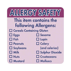 Hygiplas Allergen Food Labels 500Pack