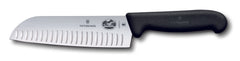 Santoku Knife, Fluted Edge 17cm - Black