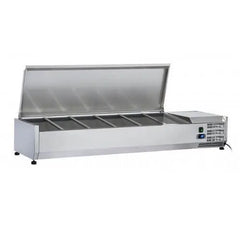 Norsk SS Lid Countertop Pizza and Salad Prep Unit 5x1/3 1x1/2 Pan 1500mm