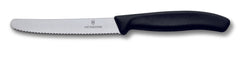 Steak & Tomato Knife, Wavy Edge 11cm - Black